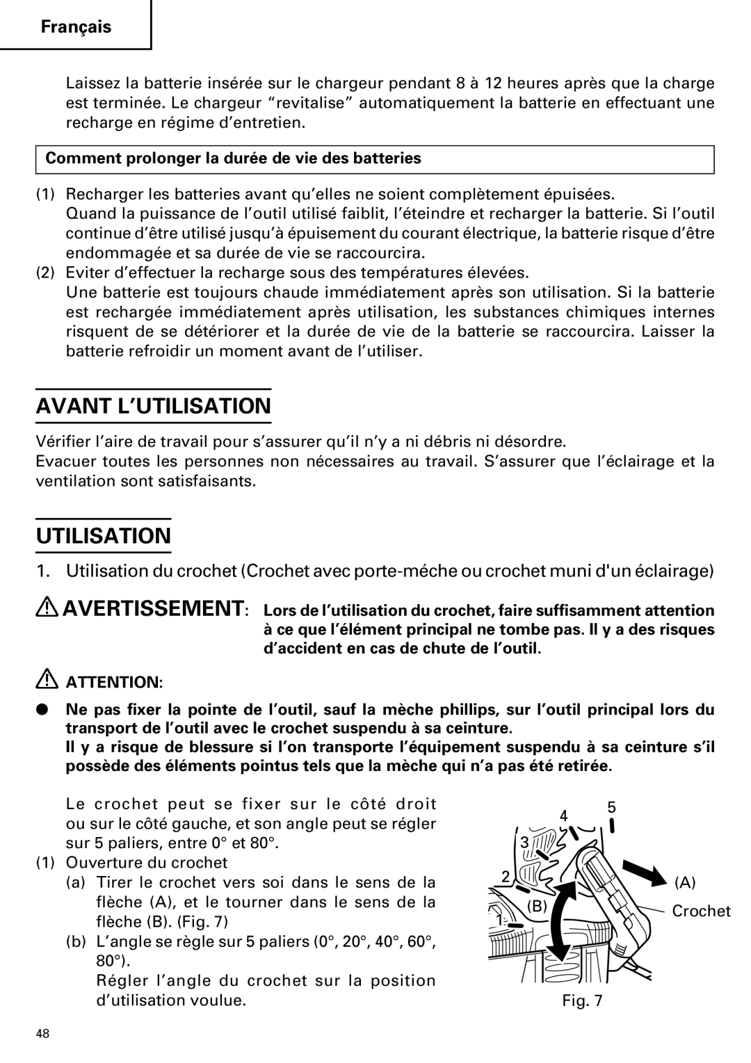 Hitachi DV18DMR, DV14DMR instruction manual Avant L’UTILISATION, Utilisation 