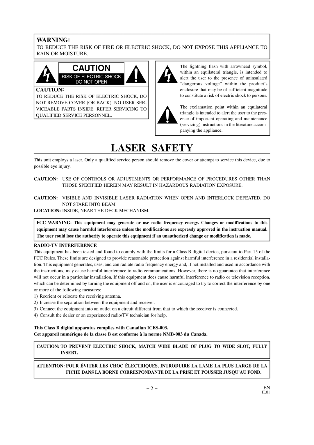 Hitachi DVP325U instruction manual Laser Safety 