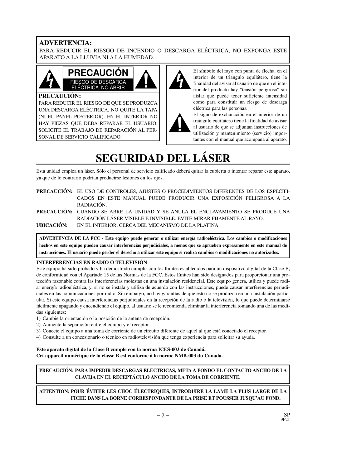 Hitachi DVP325U instruction manual Seguridad DEL Láser 