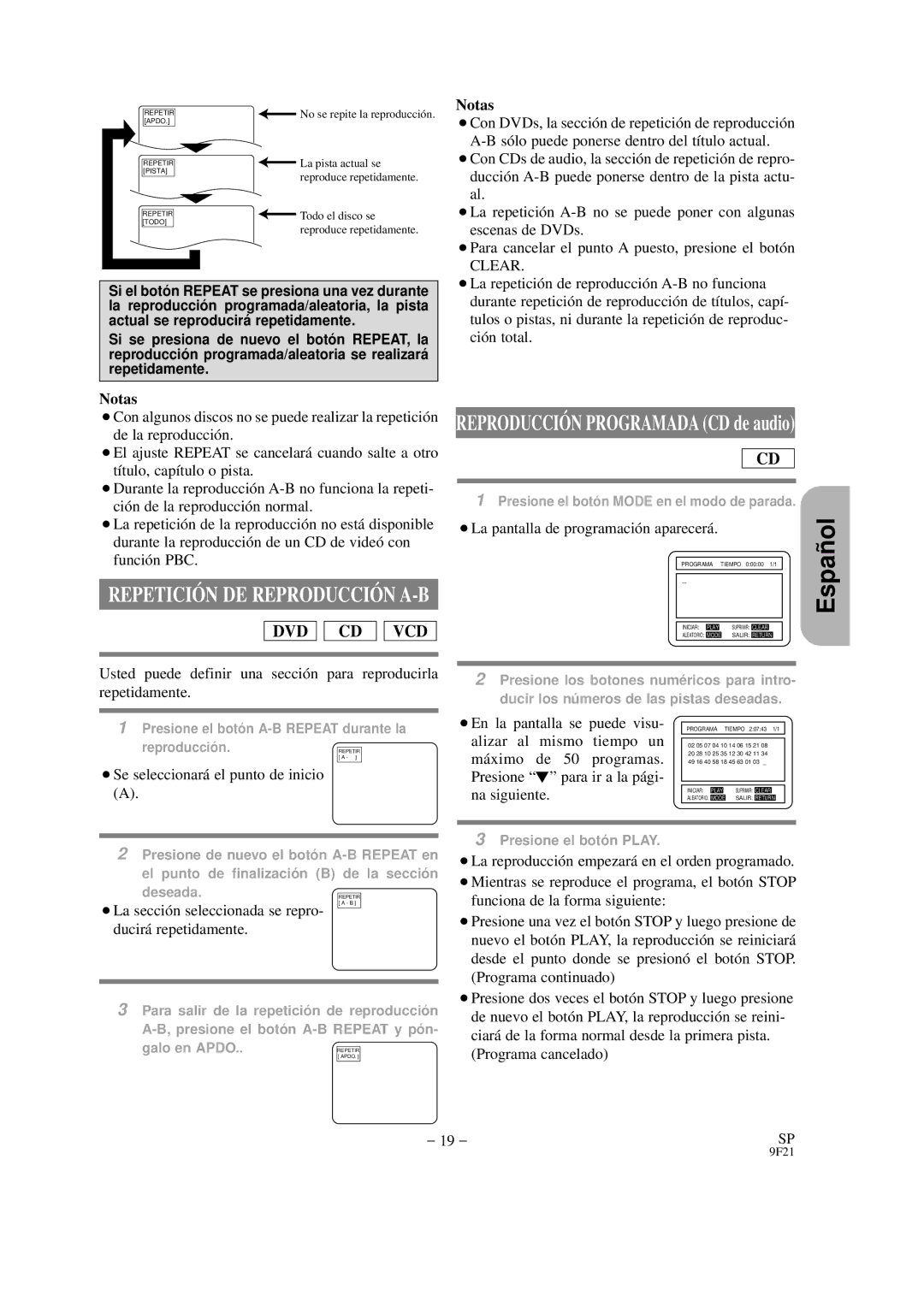 Hitachi DVP325U ¡Se seleccionará el punto de inicio, ¡La pantalla de programació n aparecerá, Alizar al Mismo Tiempo un 