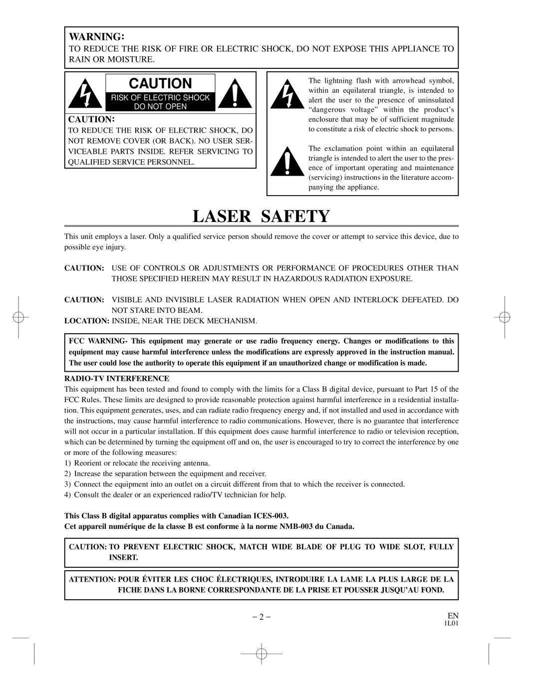 Hitachi DVP725U instruction manual Laser Safety 