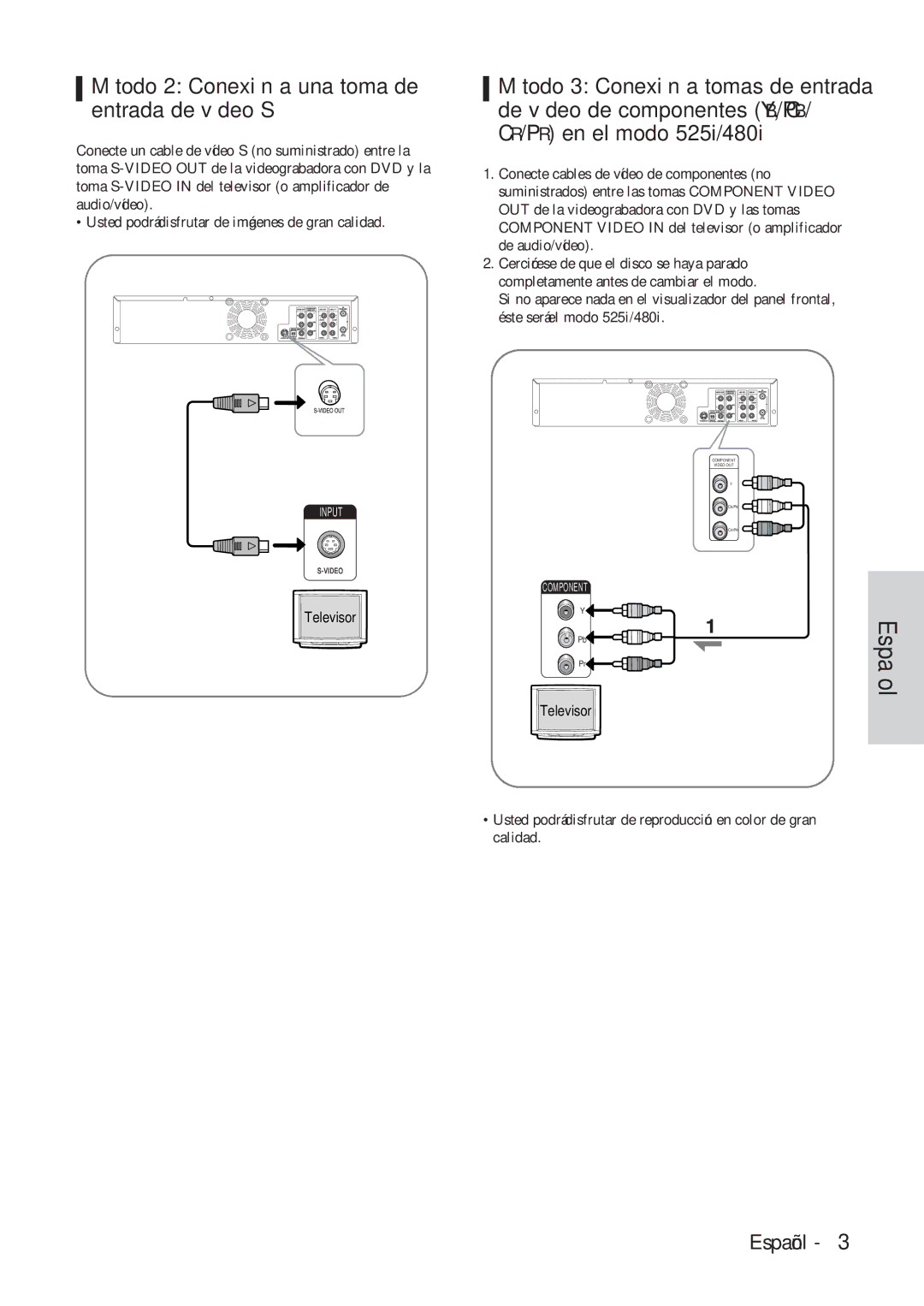 Hitachi DVRF7U instruction manual Método 2 Conexión a una toma de entrada de vídeo S 