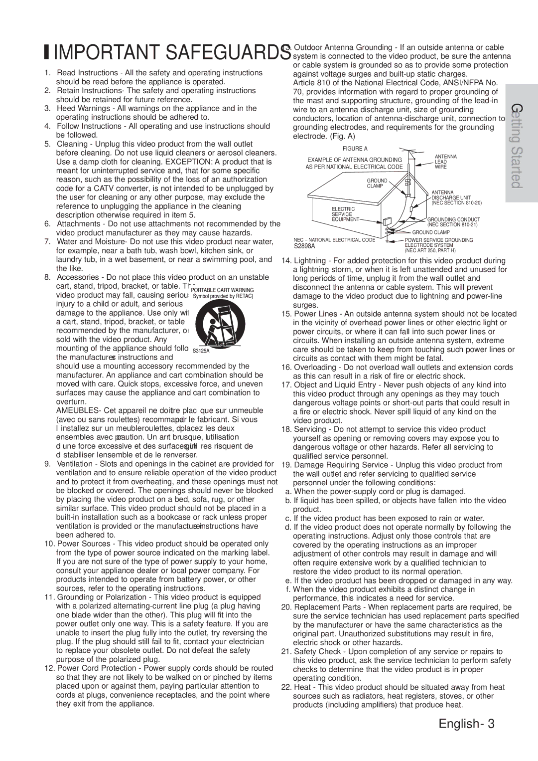 Hitachi DVRF7U instruction manual Important Safeguards 