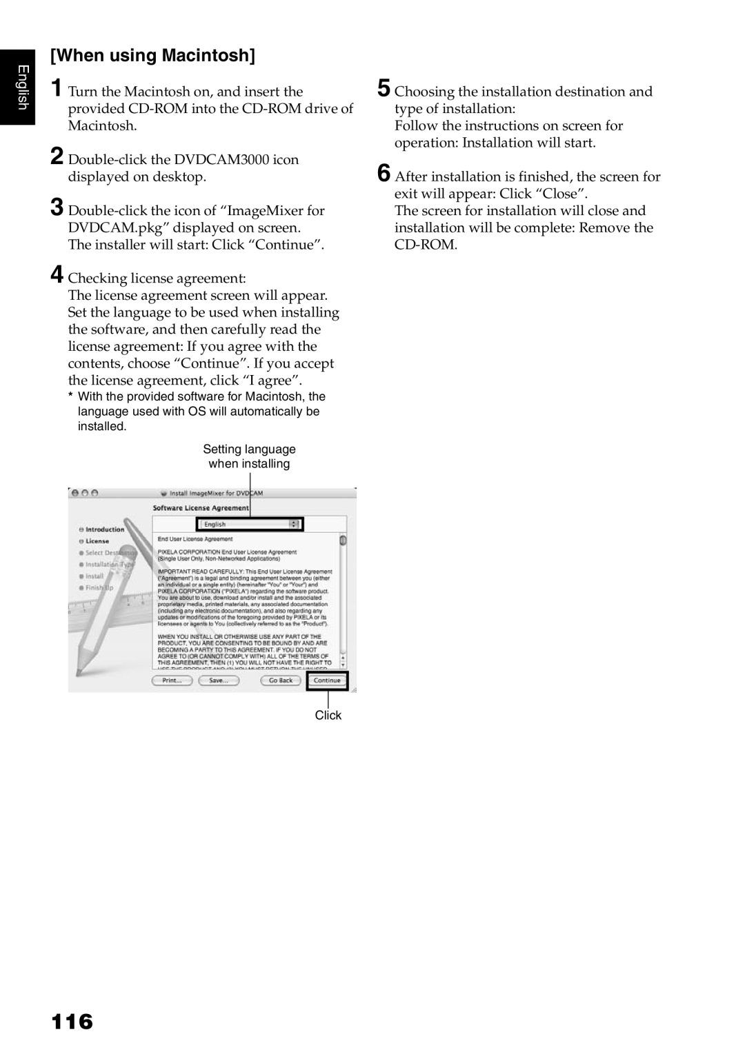 Hitachi DZ-B35A instruction manual 116, When using Macintosh 