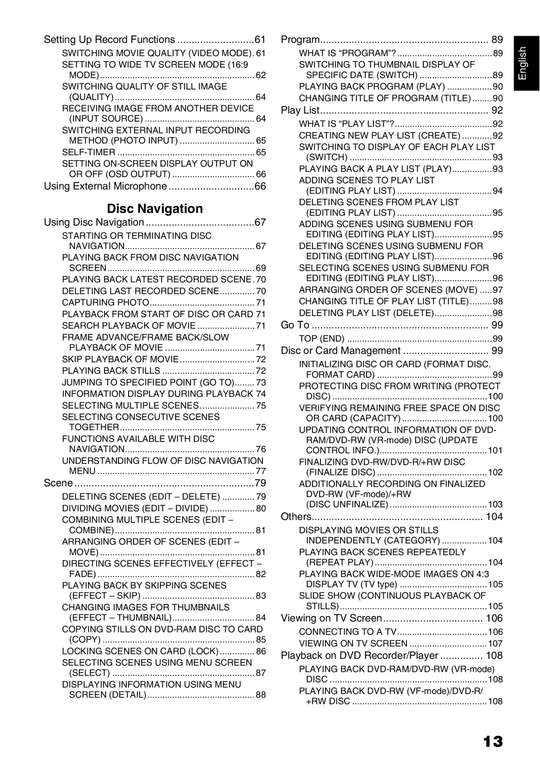 Hitachi DZ-B35A instruction manual Setting Up Record Functions, Using Disc Navigation, Viewing on TV Screen 