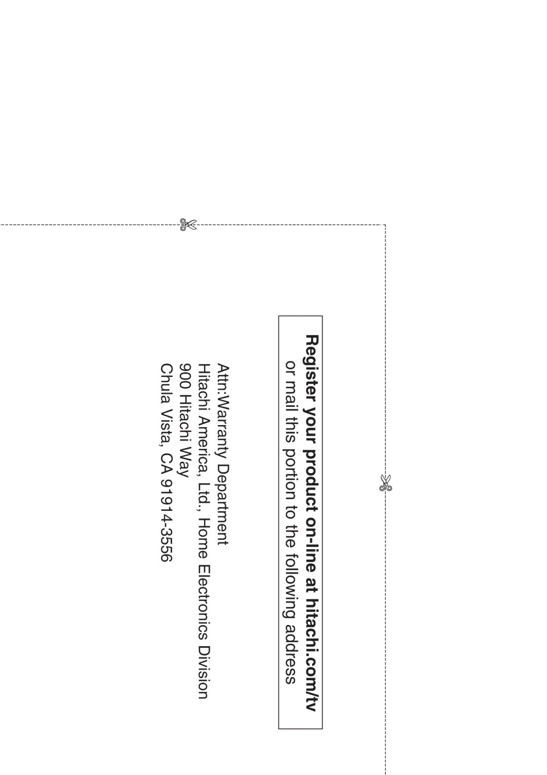 Hitachi DZ-B35A instruction manual Or mail this portion to the following address 