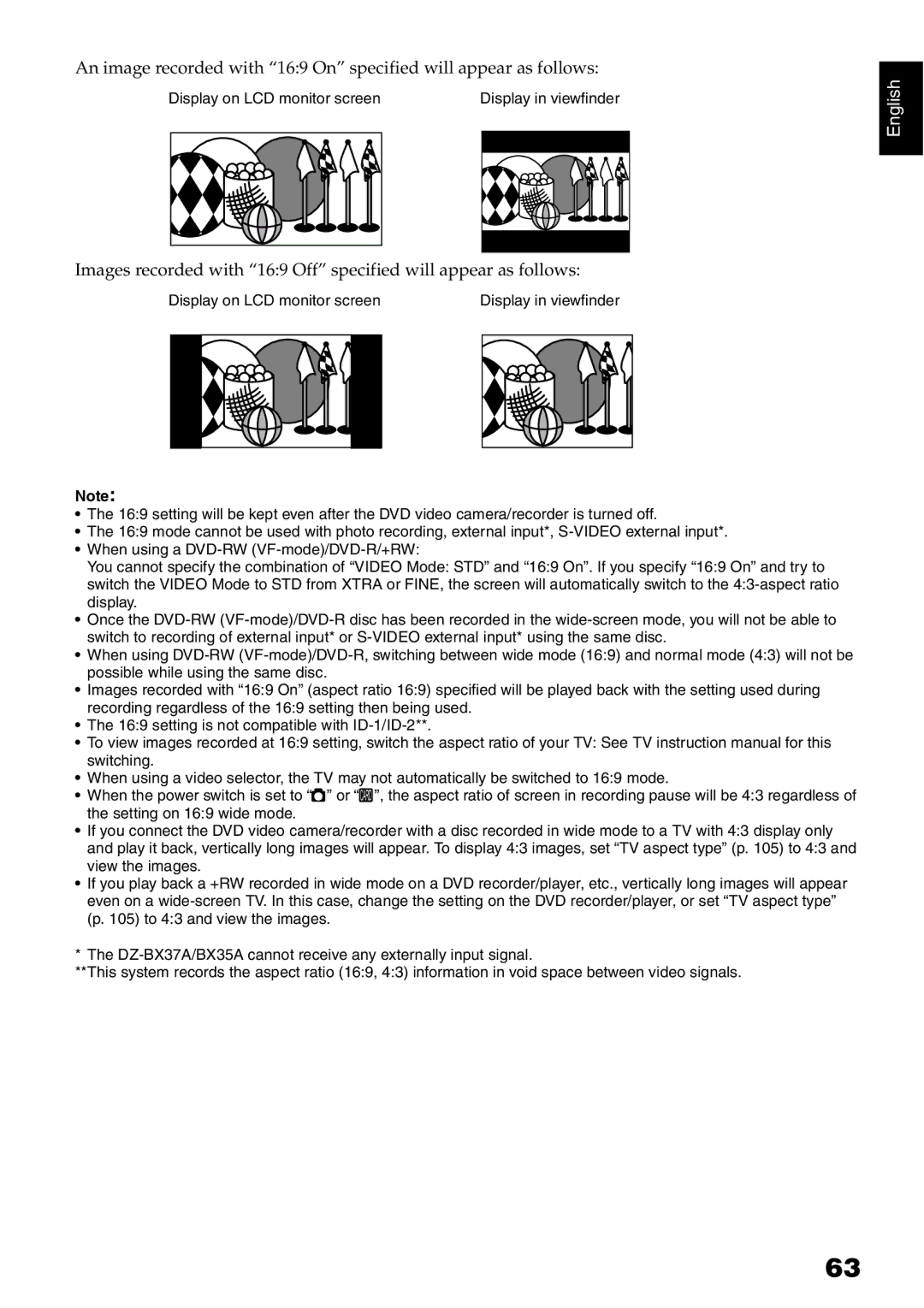 Hitachi DZ-B35A instruction manual Display in viewfinder 