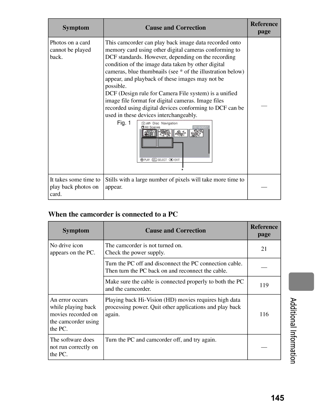 Hitachi DZ-BD7HA, DZ-BD70A instruction manual 145, When the camcorder is connected to a PC 