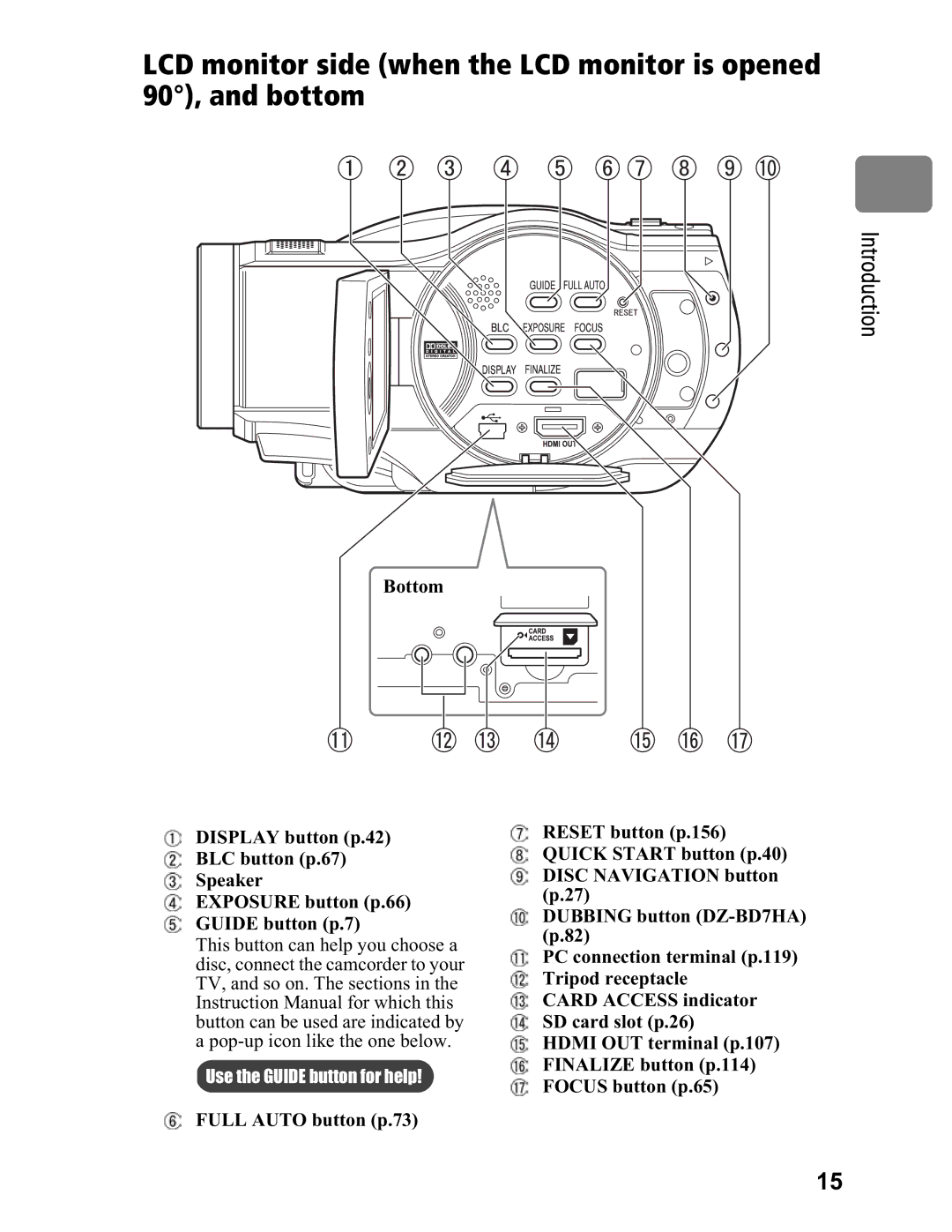 Hitachi DZ-BD7HA, DZ-BD70A instruction manual Use the Guide button for help 