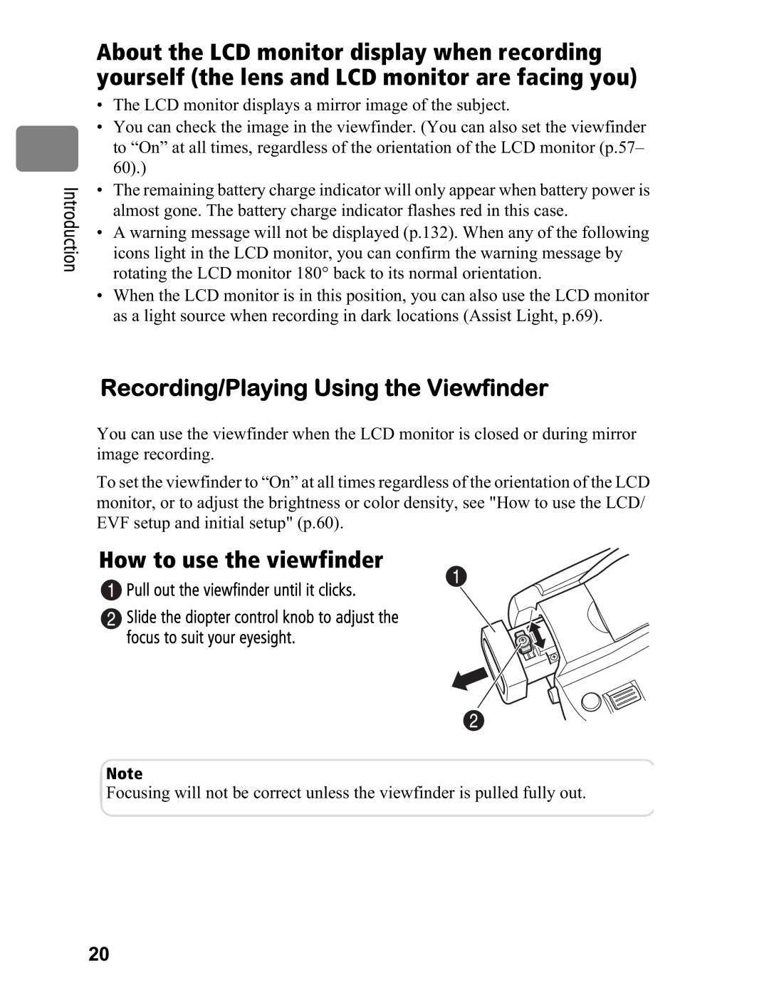 Hitachi DZ-BD70A, DZ-BD7HA instruction manual Recording/Playing Using the Viewfinder, How to use the viewfinder 