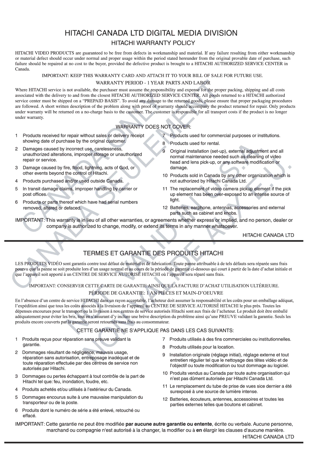 Hitachi DZ-GX3300A, DZ-GX3100A, DZ-BX35A, DZ-GX3200A instruction manual 