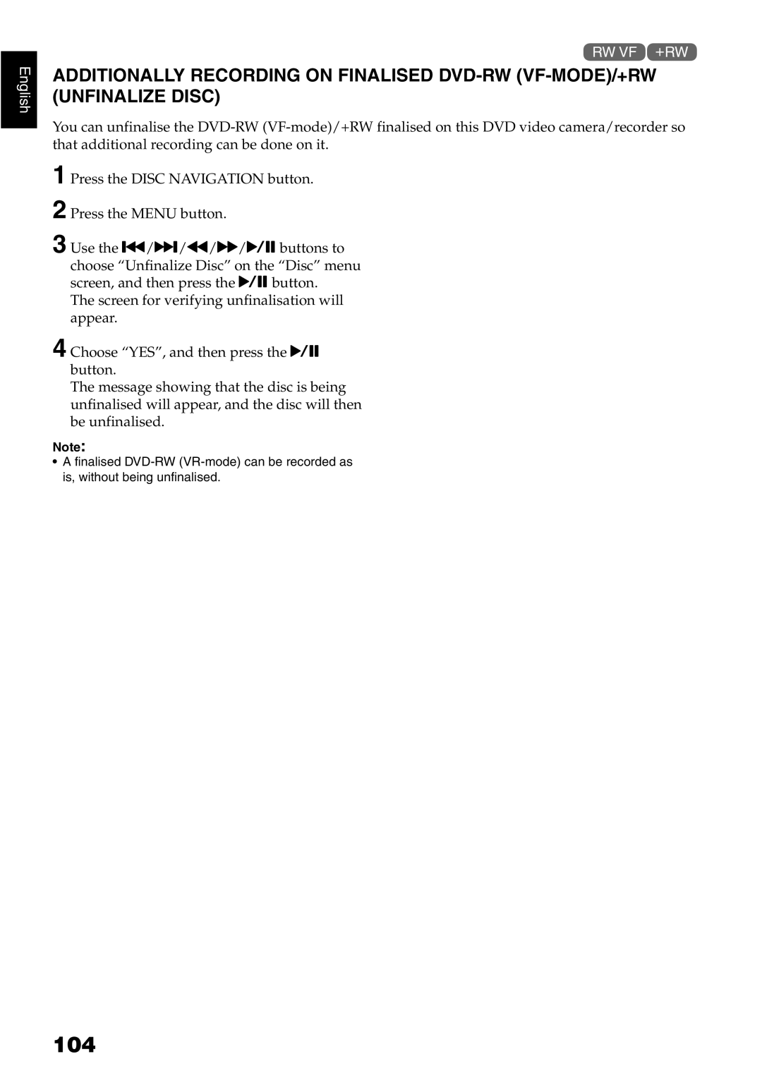 Hitachi DZ-GX5100E, DZ-GX5040E, DZ-GX5020E instruction manual 104 