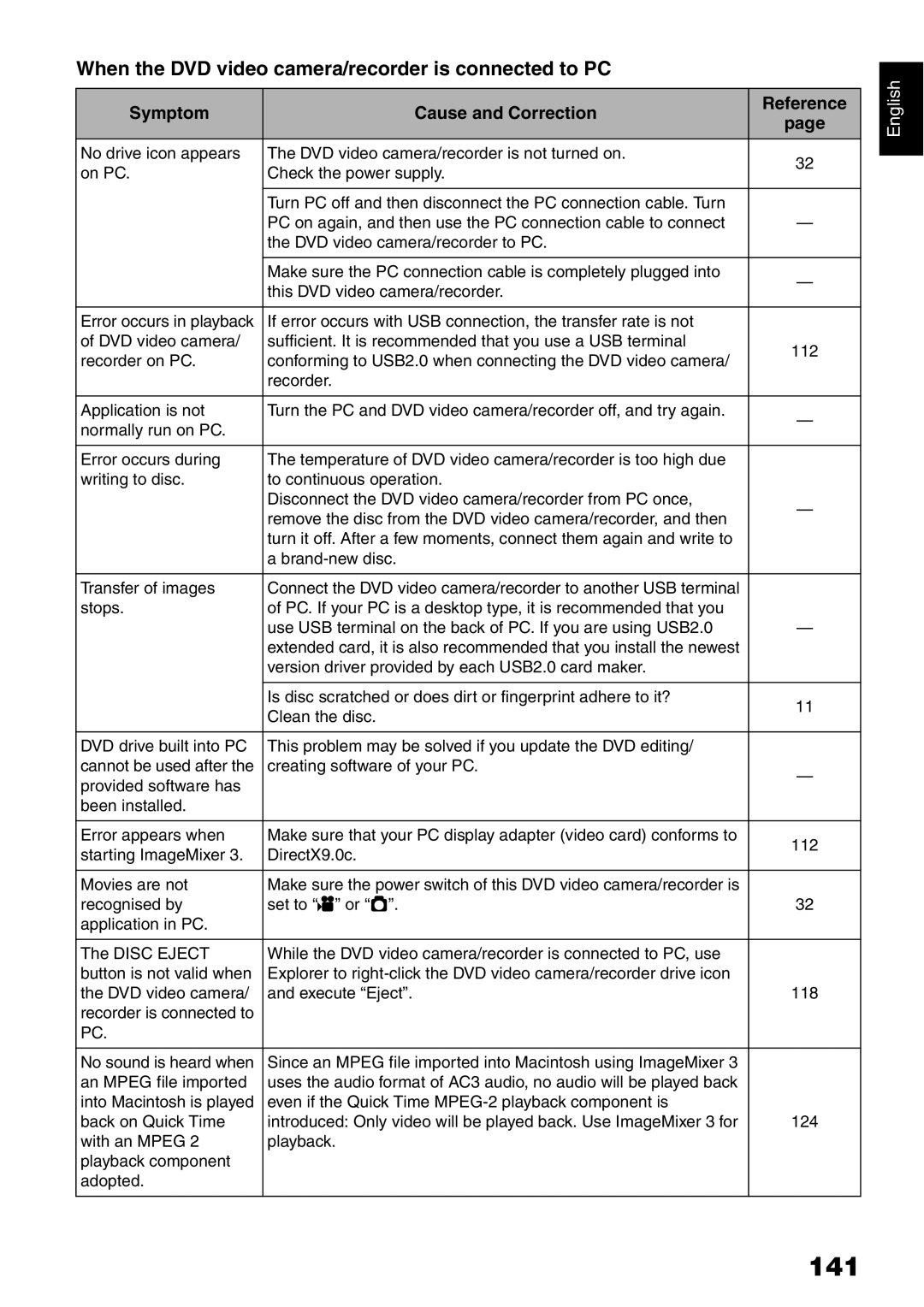 Hitachi DZ-GX5040E, DZ-GX5020E, DZ-GX5100E instruction manual 141, When the DVD video camera/recorder is connected to PC 