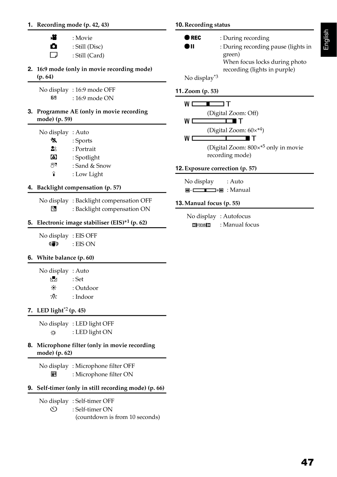 Hitachi DZ-GX5100E, DZ-GX5040E, DZ-GX5020E instruction manual Recording mode p 