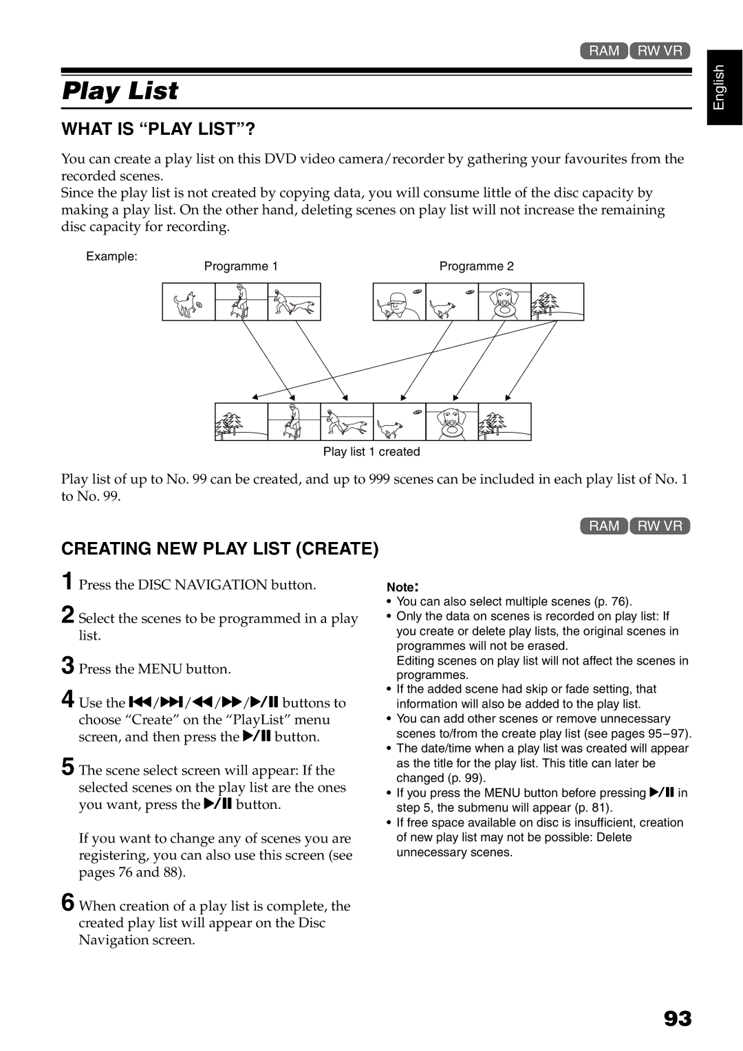 Hitachi DZ-GX5040E, DZ-GX5020E, DZ-GX5100E instruction manual What is Play LIST?, Creating NEW Play List Create 