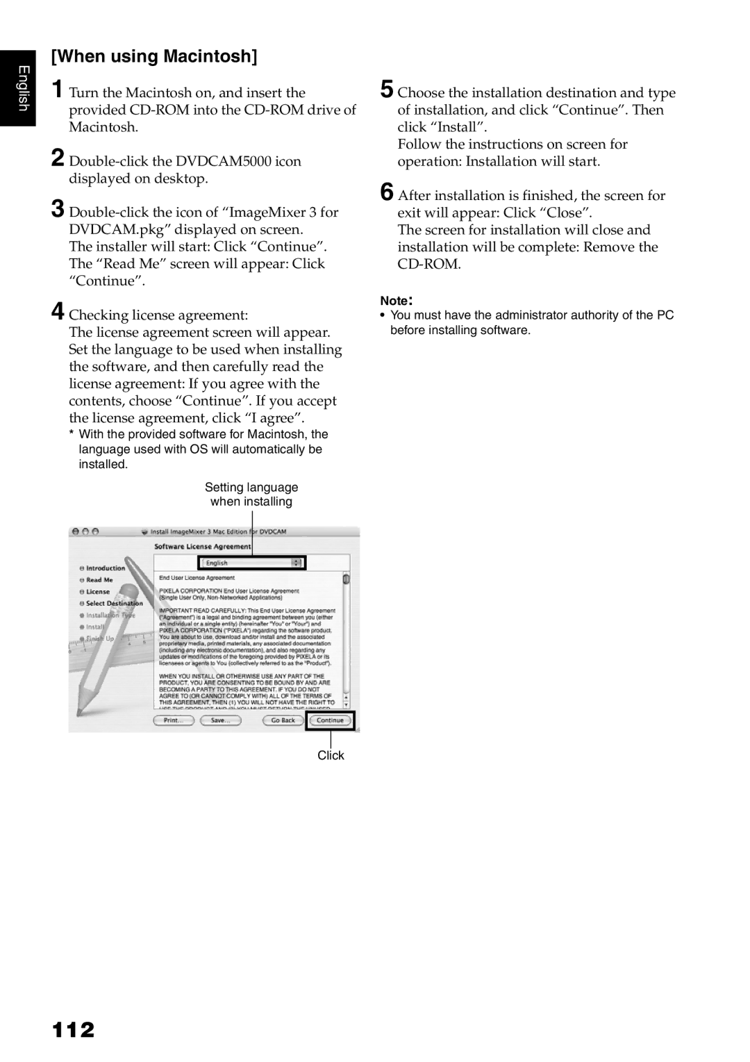 Hitachi DZ-GX5020A, DZ-GX5080A, DZ-GX5000A instruction manual 112, When using Macintosh 