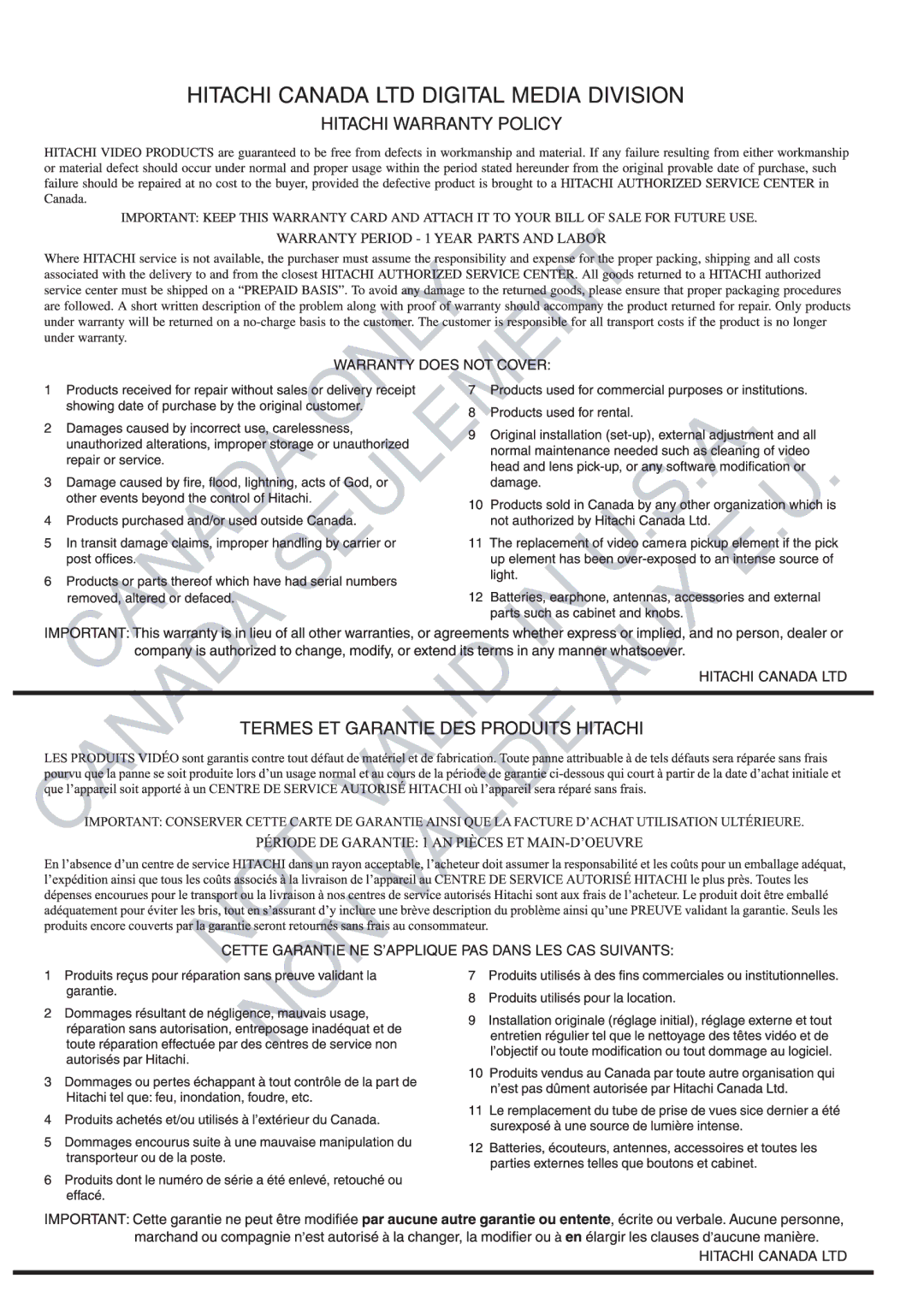 Hitachi DZ-GX5020A, DZ-GX5080A, DZ-GX5000A instruction manual 