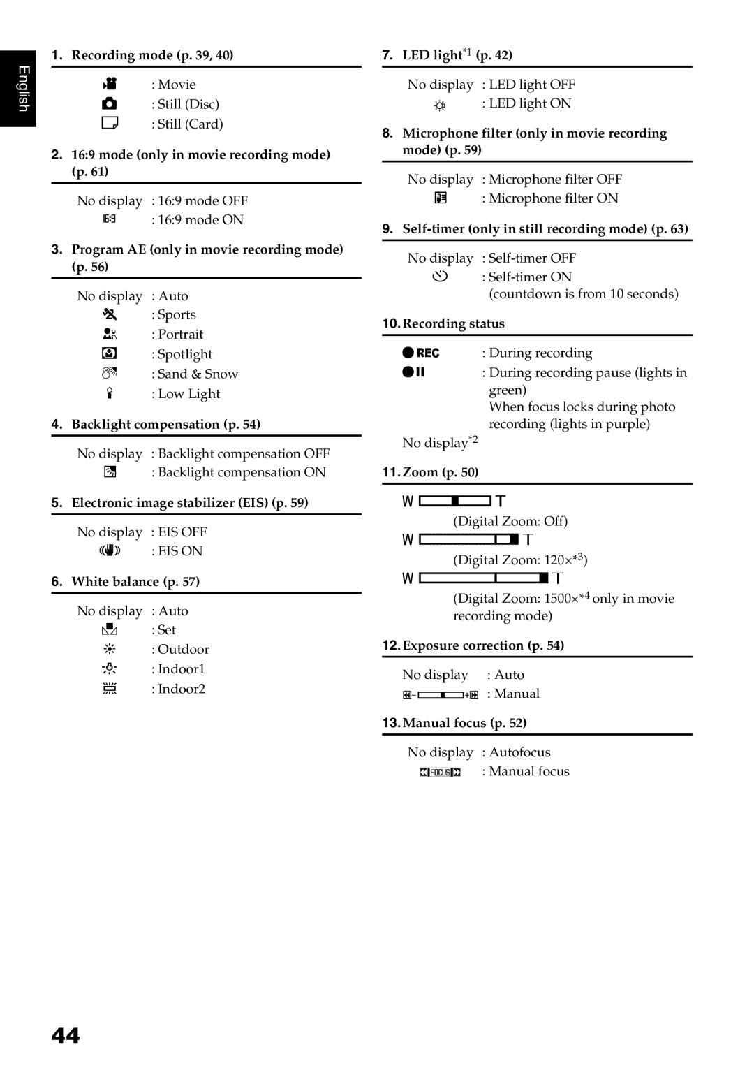 Hitachi DZ-GX5000A, DZ-GX5080A, DZ-GX5020A instruction manual Recording mode p 