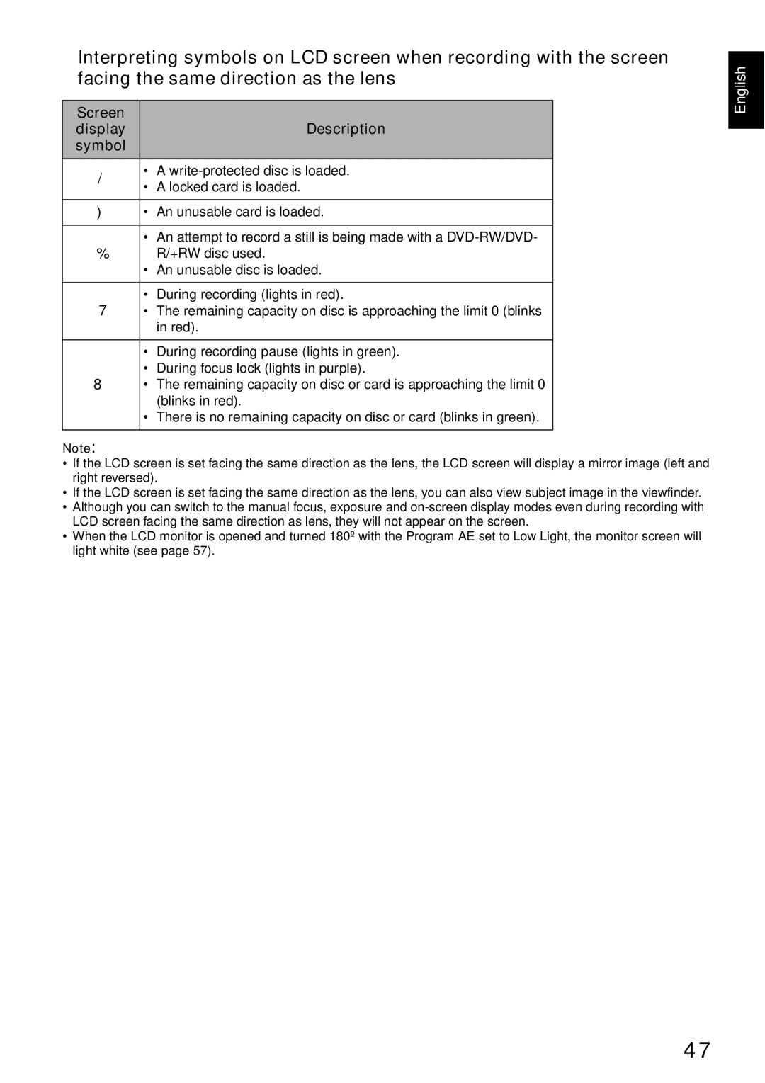 Hitachi DZ-GX5000A, DZ-GX5080A, DZ-GX5020A instruction manual Screen, Description 