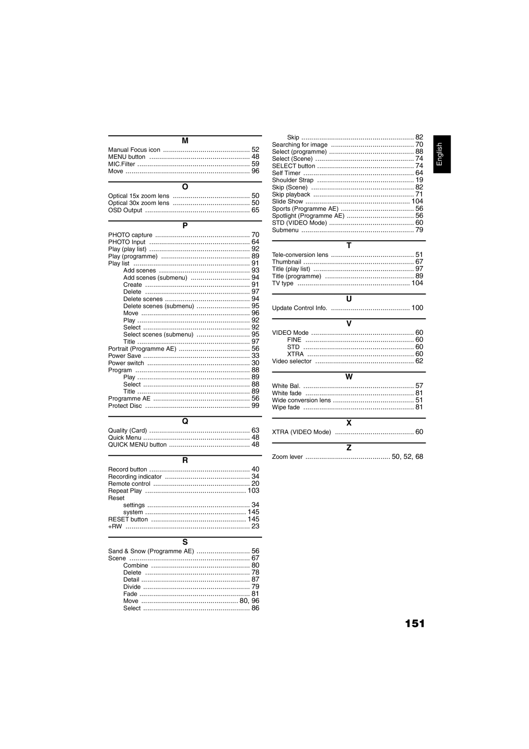 Hitachi DZ-GX5060SW, DZ-GX5100SW instruction manual 151, Power switch Program Play Select Title Programme AE 