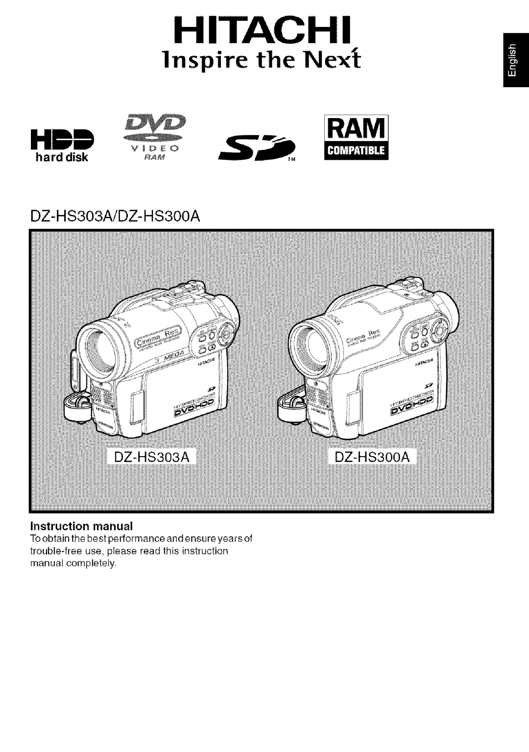 Hitachi DZ-HS3OOA instruction manual Hitachi, Hard disk 