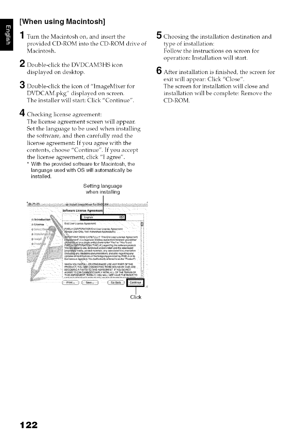 Hitachi DZ-HS3OOA instruction manual 122, When using Macintosh, Installation 