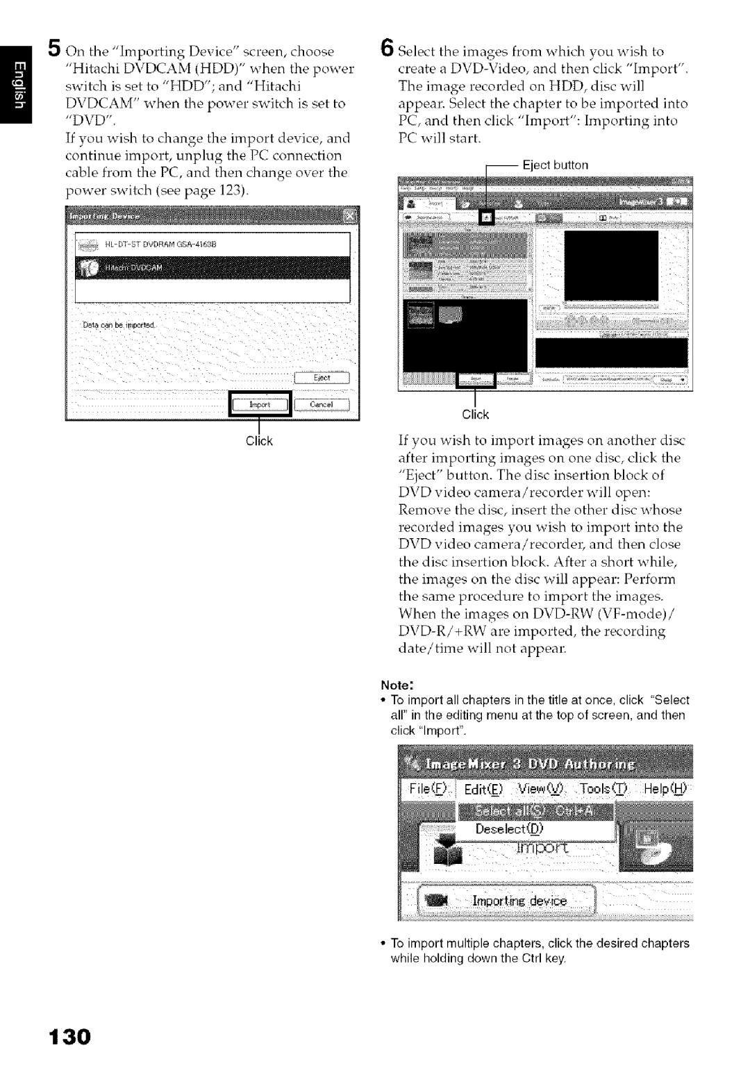 Hitachi DZ-HS3OOA instruction manual 130, EditE ViewO! ToolsTHelpH 