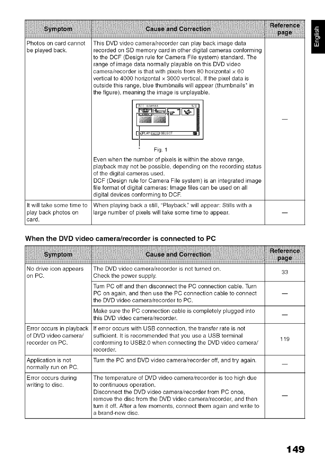 Hitachi DZ-HS3OOA instruction manual 149, When the DVD video camera/recorder is connected to PC 