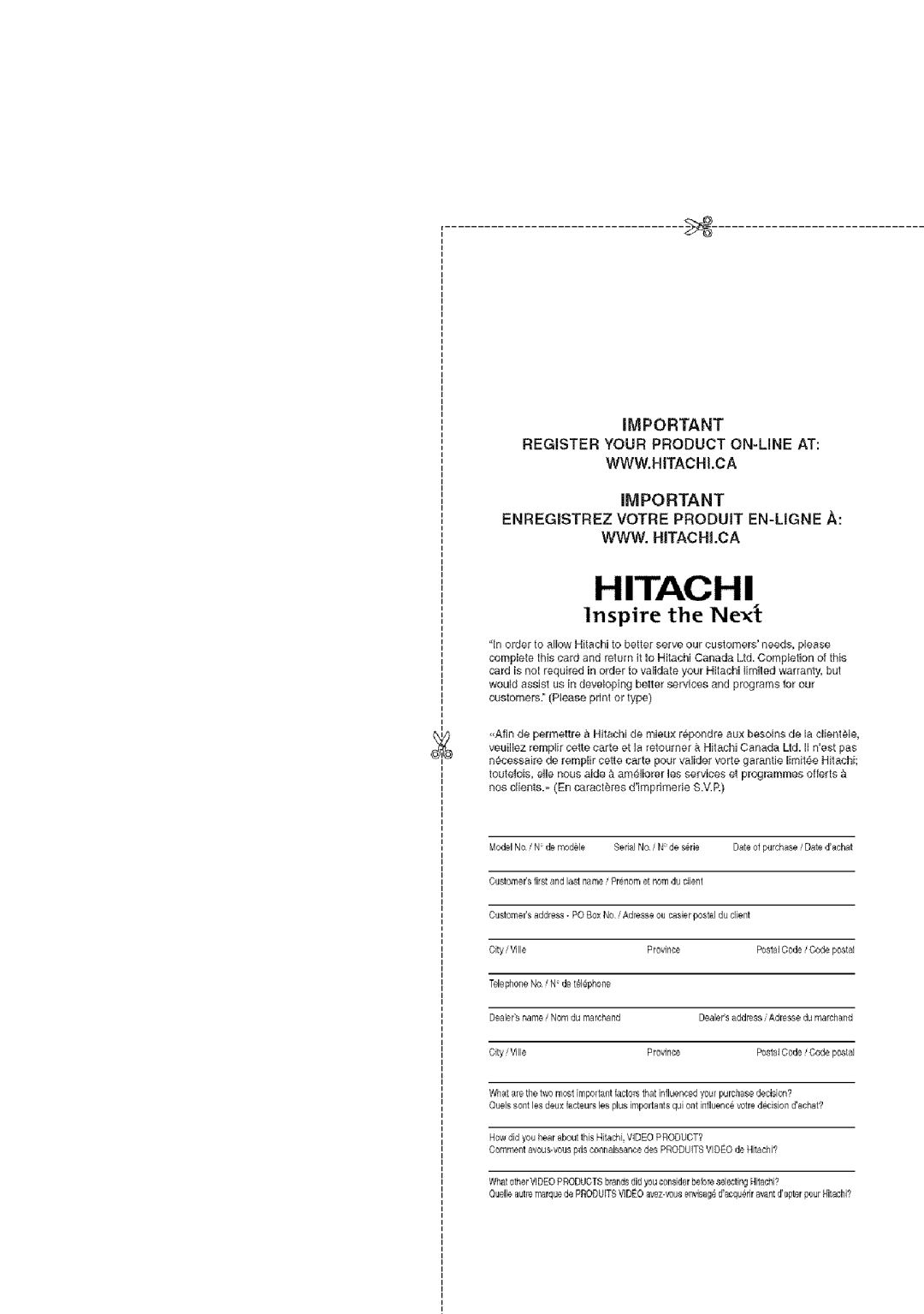 Hitachi DZ-HS3OOA instruction manual Hitachi 