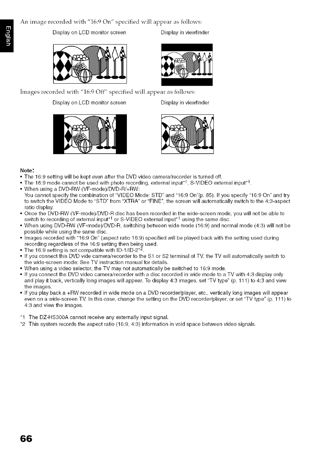 Hitachi DZ-HS3OOA instruction manual Display on LCD monitor screen Display in viewfinder 