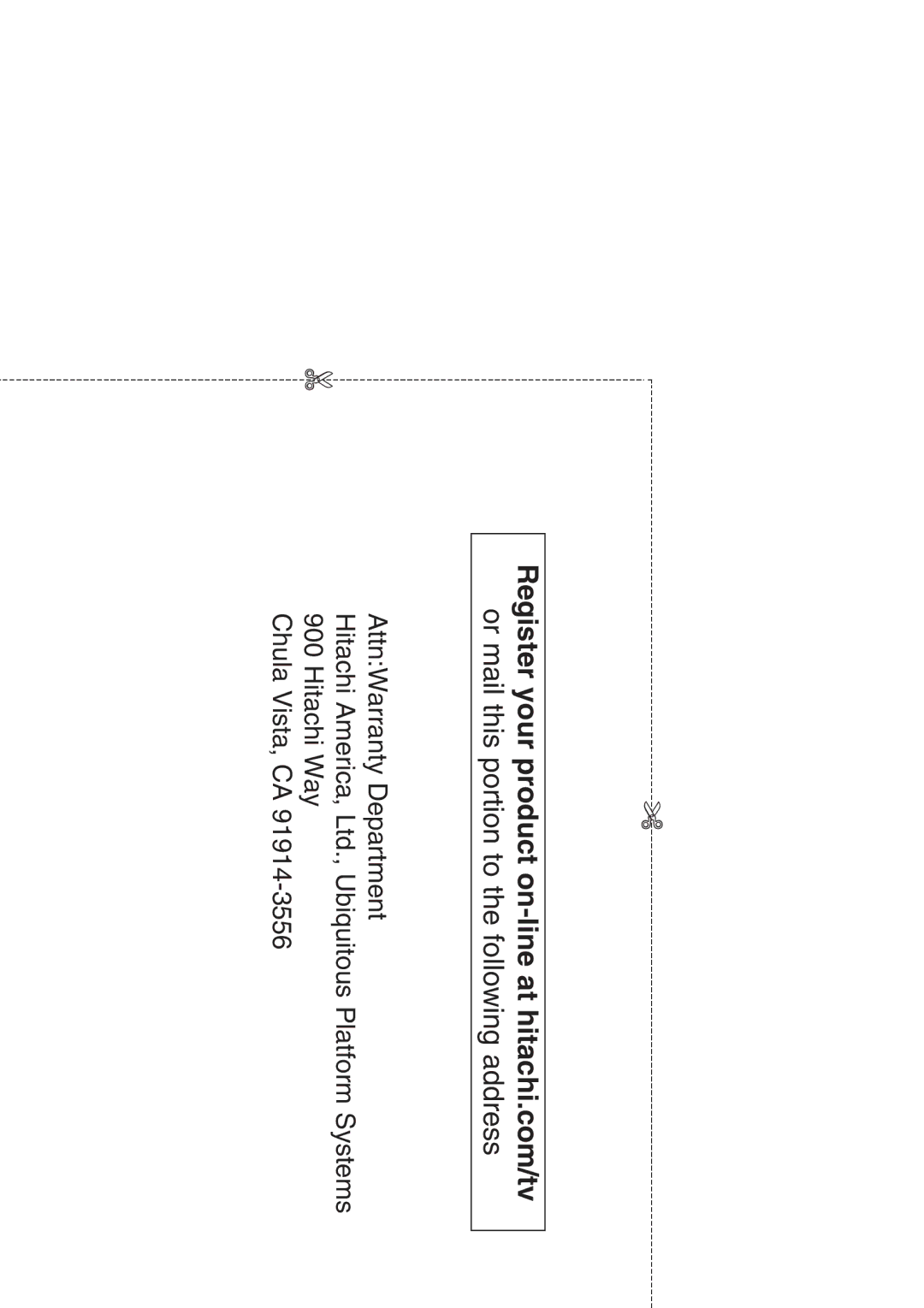 Hitachi DZ-HS500A instruction manual Or mail this portion to the following address 