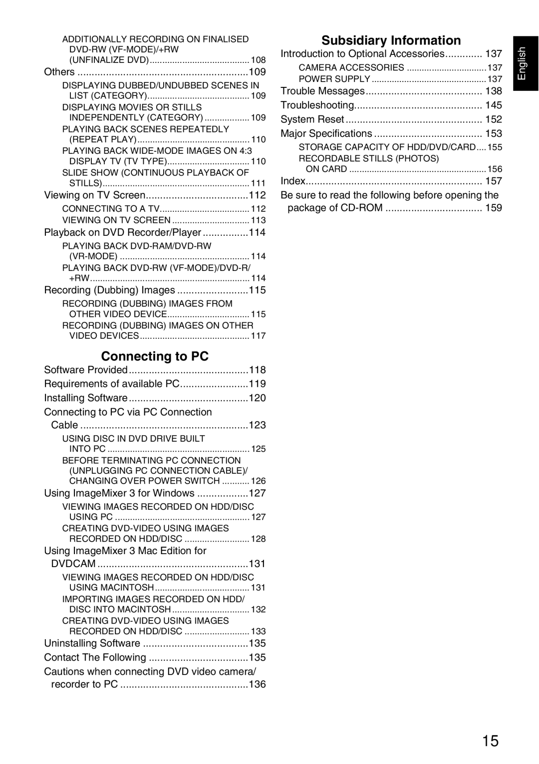 Hitachi DZ-HS500SW instruction manual Connecting to PC, Subsidiary Information 