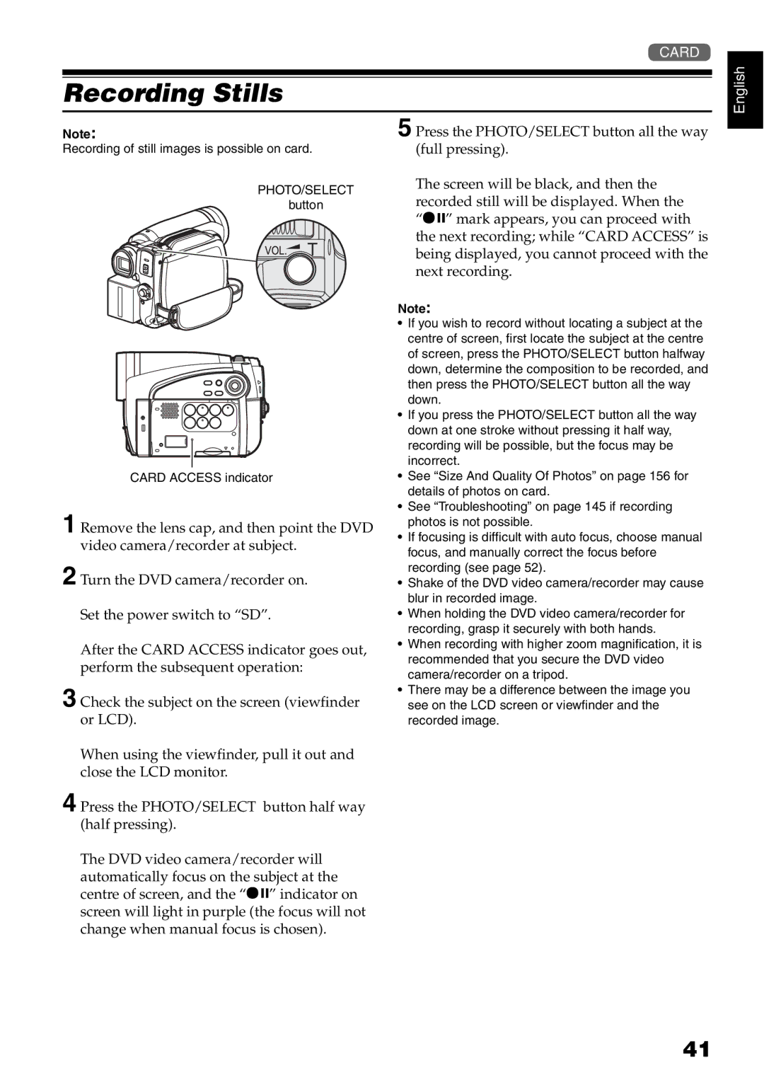 Hitachi DZ-HS500SW instruction manual Recording Stills 