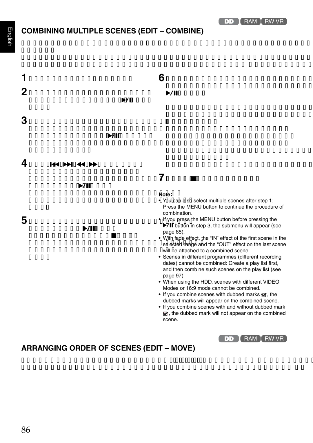 Hitachi DZ-HS500SW instruction manual Combining Multiple Scenes Edit Combine, Arranging Order of Scenes Edit Move 