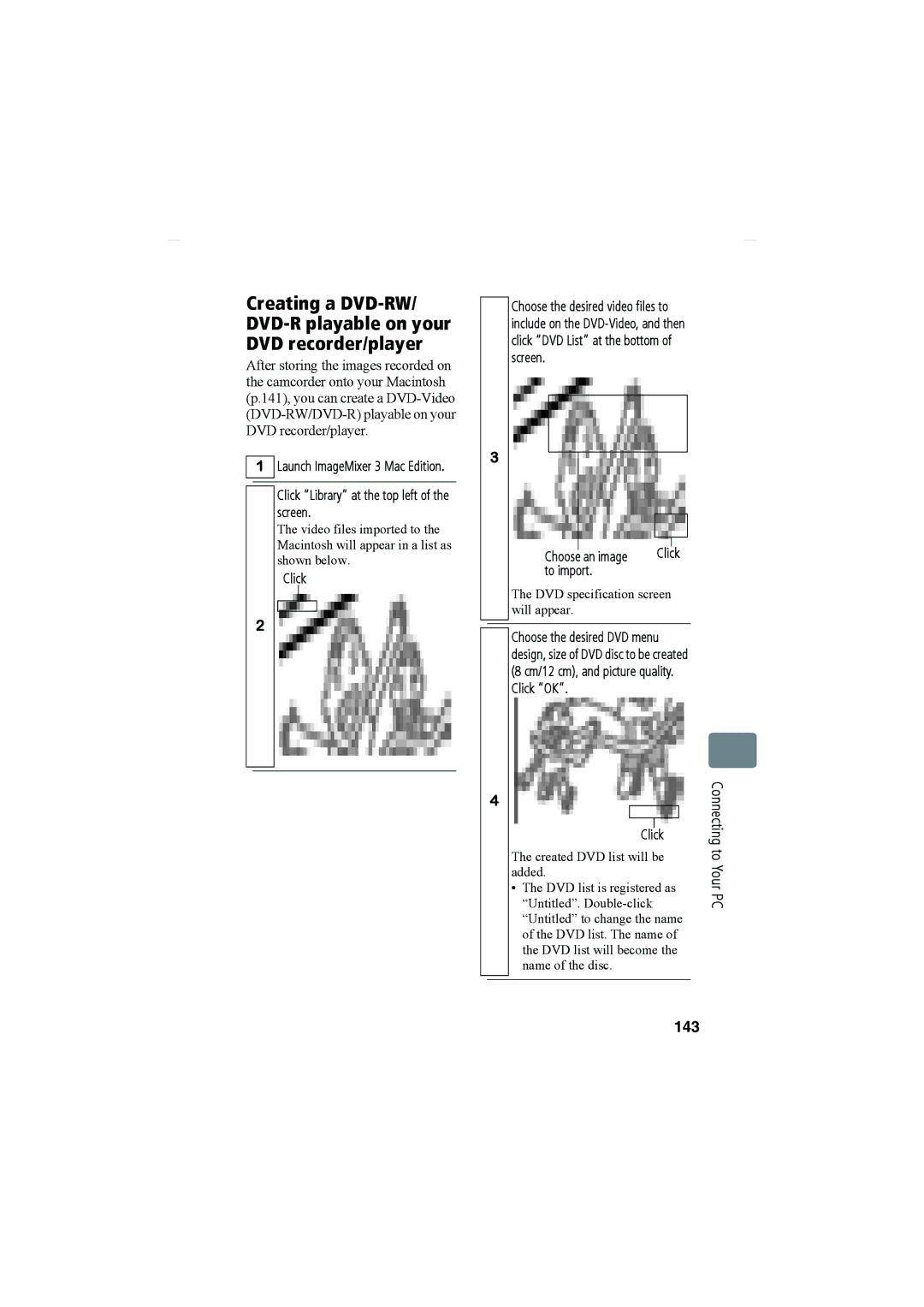 Hitachi DZ-HS803A, DZ-HS903A instruction manual Connecting to Your PC 143, Click Library at the top left of the screen 