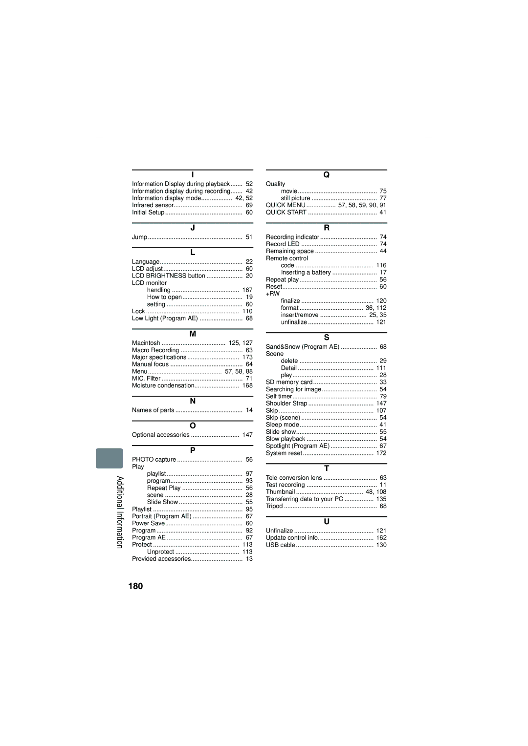 Hitachi DZ-HS903A, DZ-HS803A instruction manual 180, Quality 