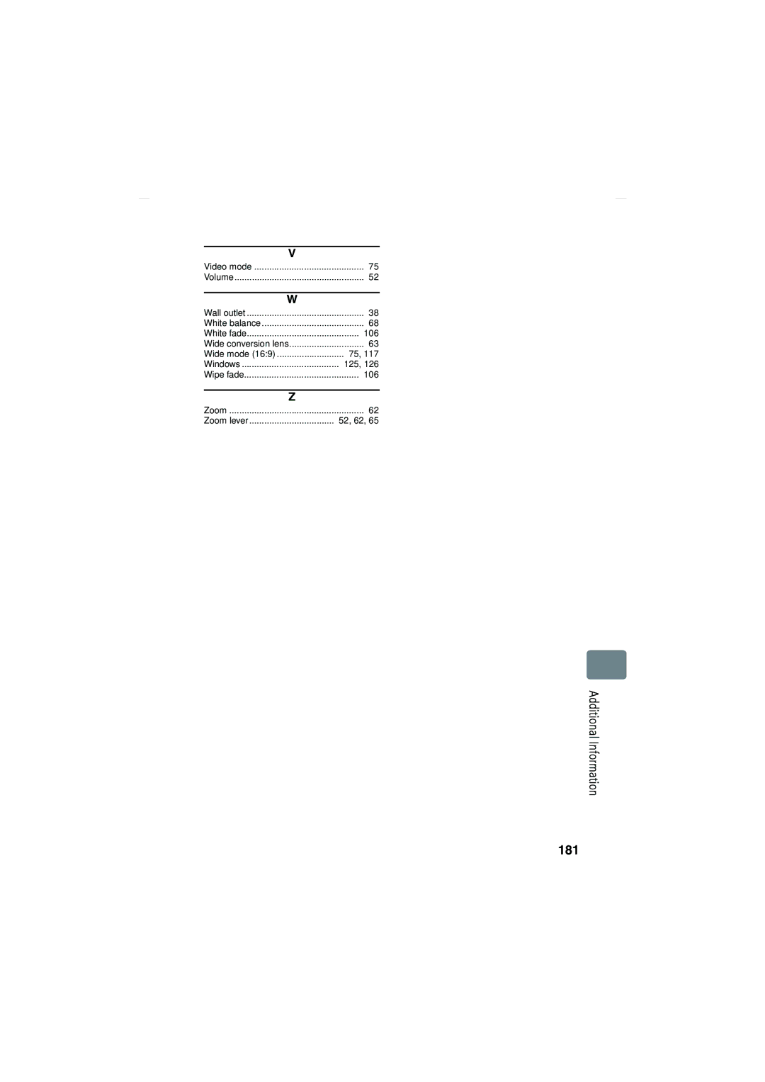 Hitachi DZ-HS803A, DZ-HS903A instruction manual Additional Information 181 