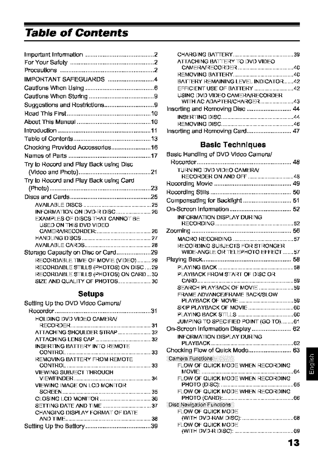 Hitachi DZ-MV580A instruction manual Contents 