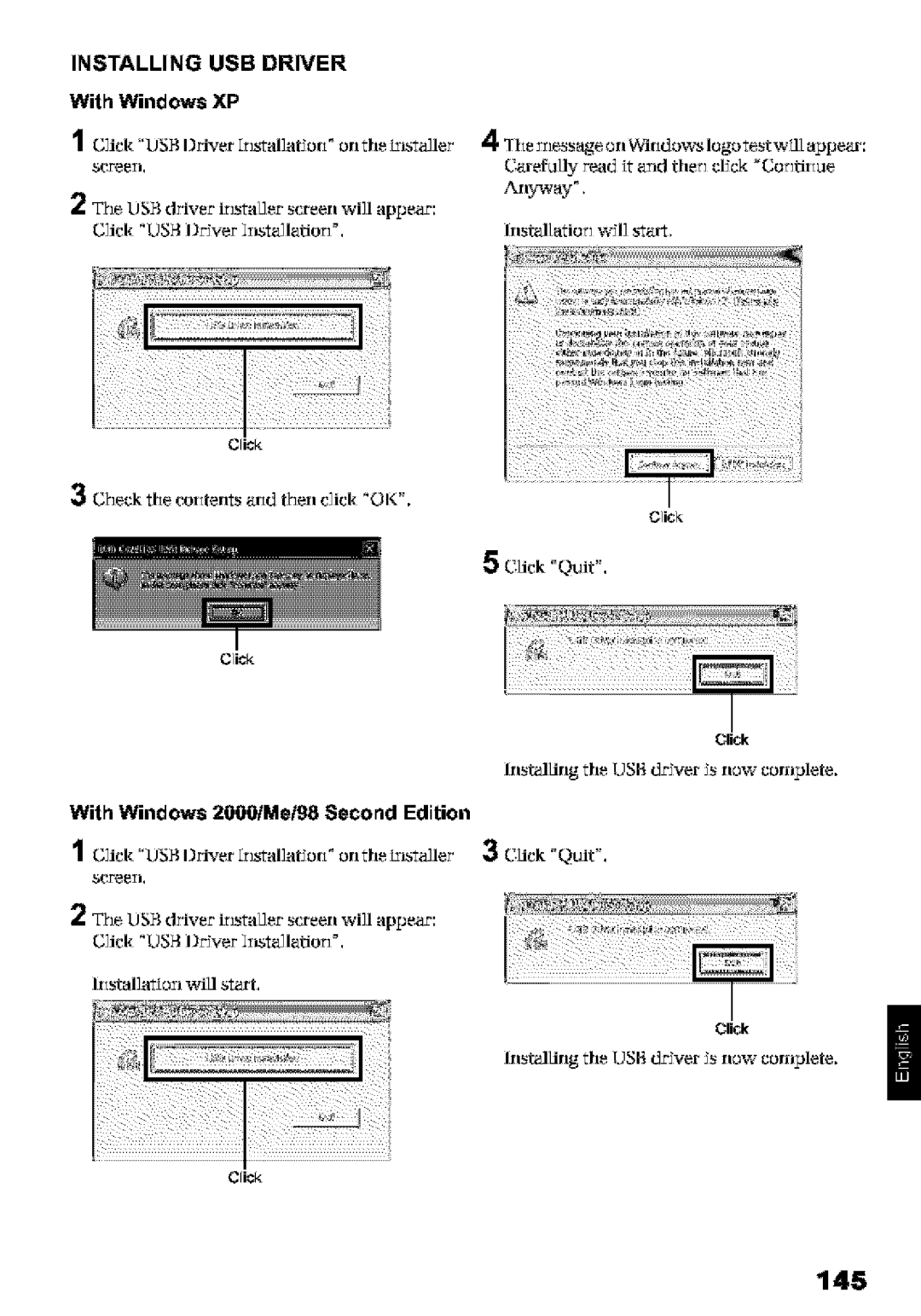 Hitachi DZ-MV580A instruction manual 145, Installing USB Driver, With Windows, Click, Irlstalattoz will start 