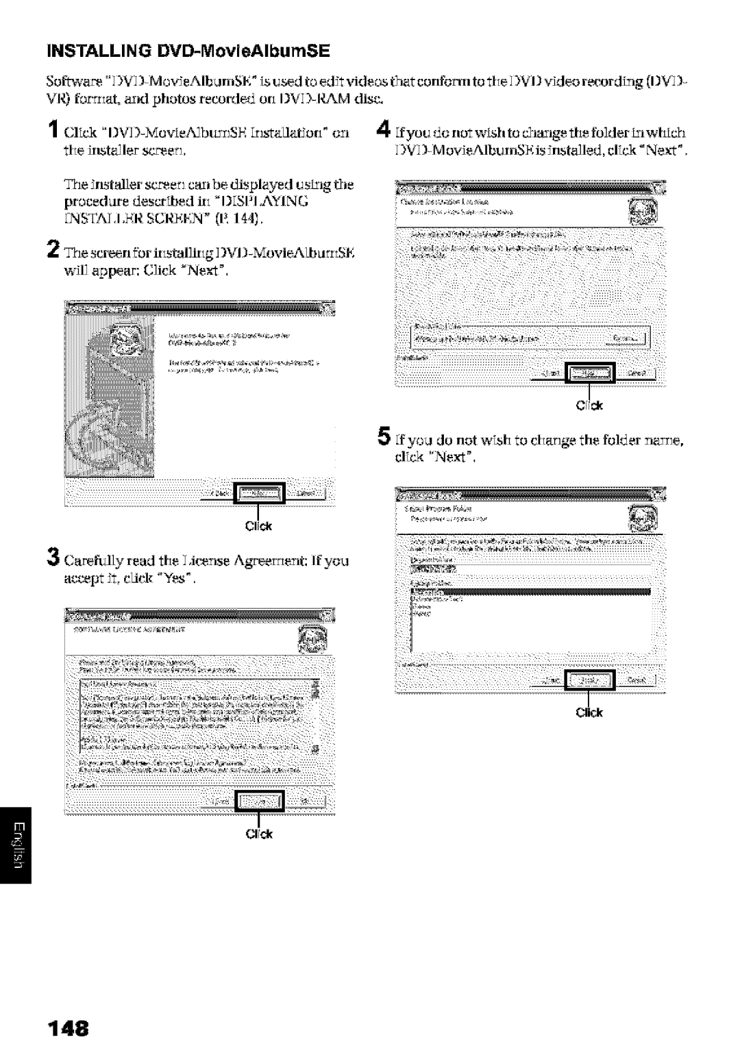 Hitachi DZ-MV580A instruction manual 148, Installing DVD-MovieAIbumSE, Clik 