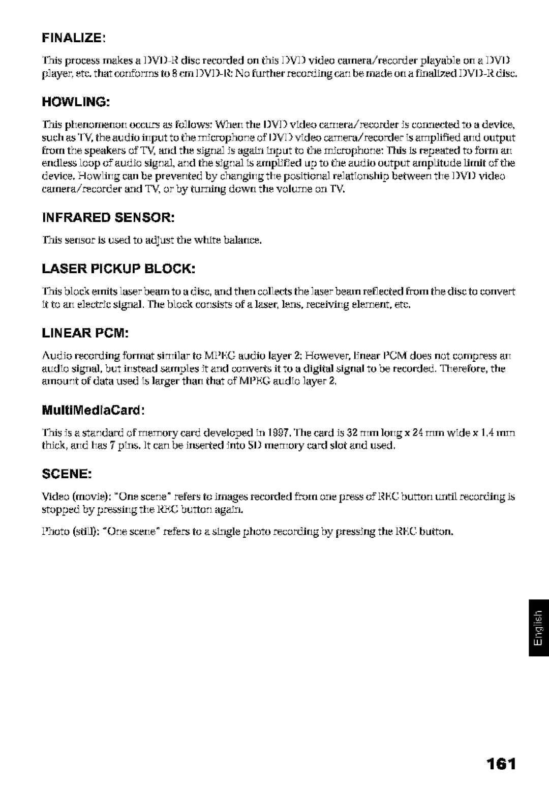 Hitachi DZ-MV580A instruction manual 161, Howling, Linear PCM 