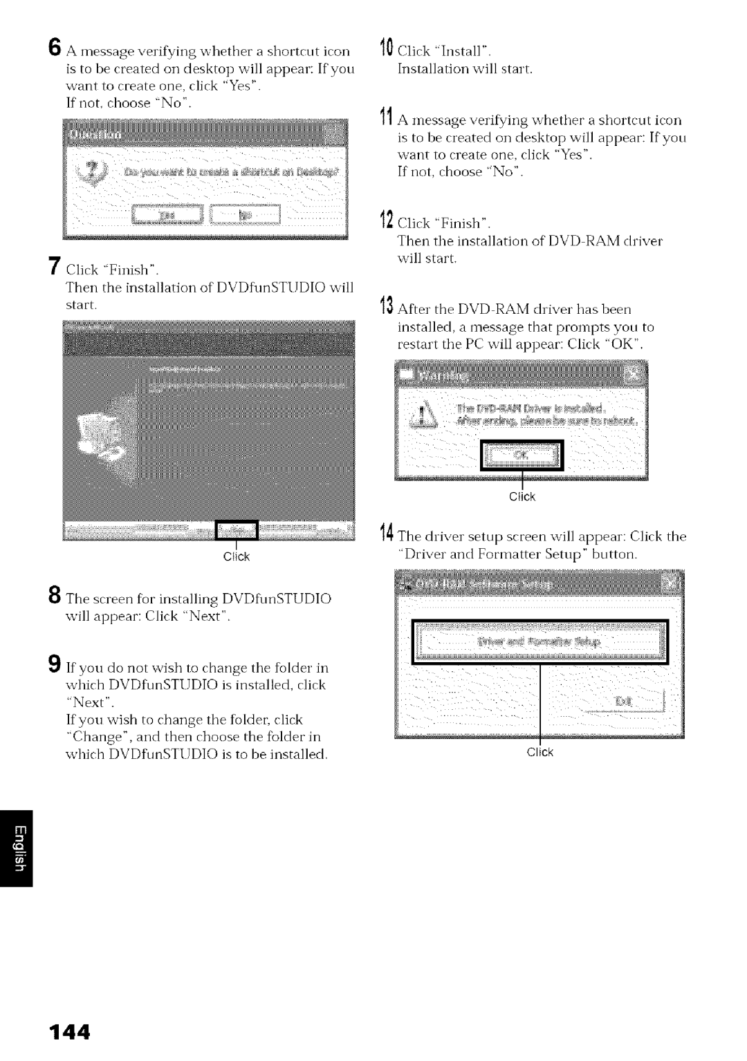 Hitachi DZ-MV780A 144, Screen for installing DVDfhnSTUDIO Will appear Click Next, Click Install Installation will start 