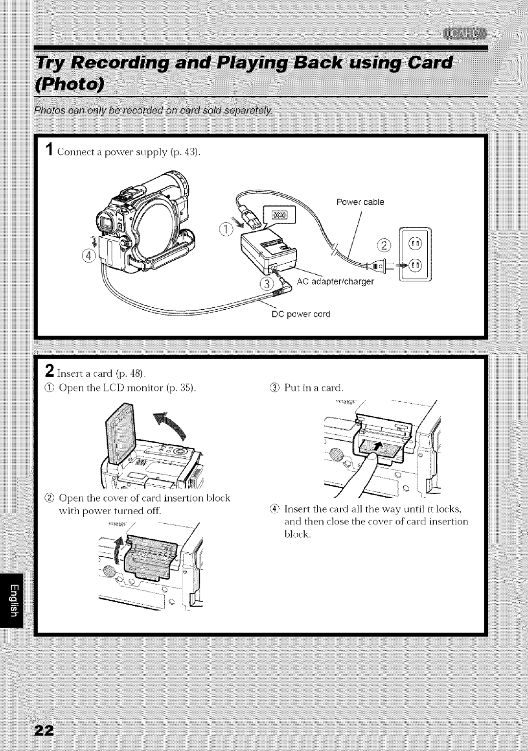 Hitachi DZ-MV780A instruction manual @ Put in a card 