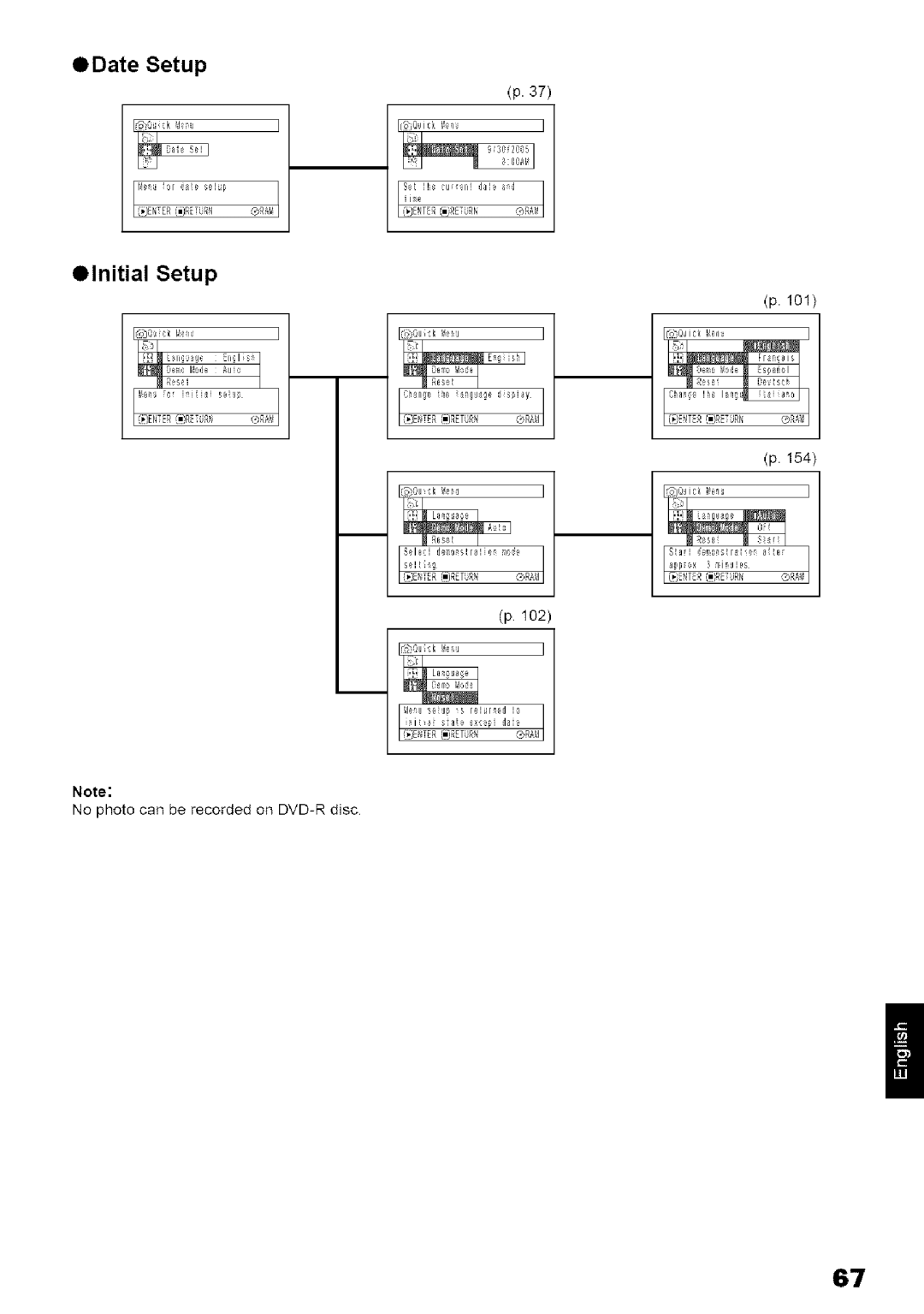 Hitachi DZ-MV780A instruction manual @Date Setup @Initial Setup 