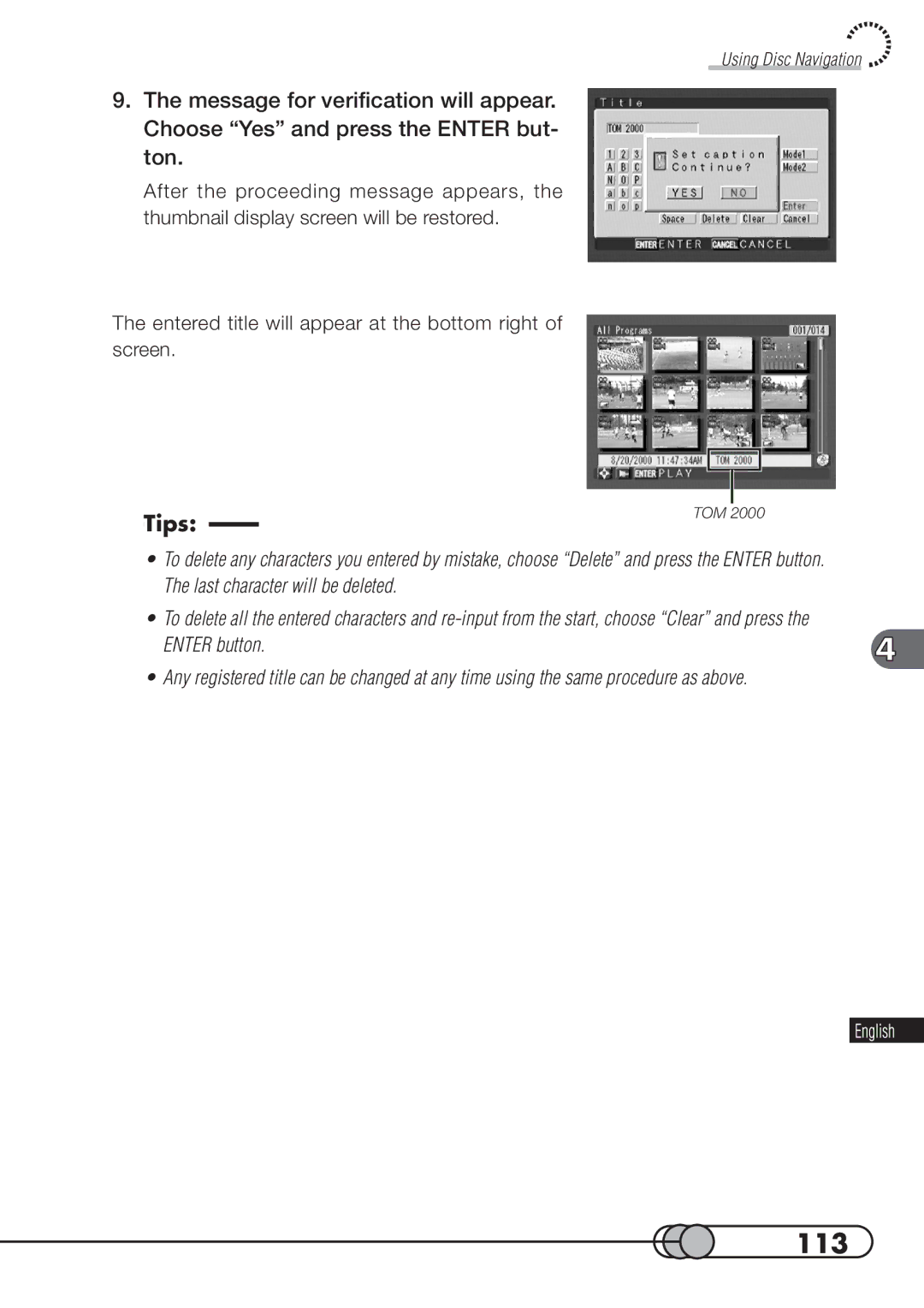 Hitachi DZMV100A instruction manual 113, Tips 