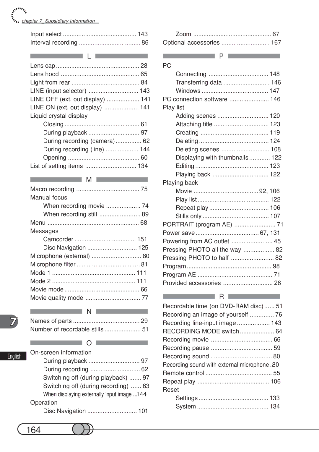 Hitachi DZMV100A instruction manual 164, On-screen information 