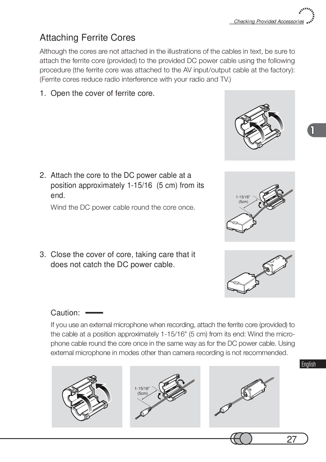 Hitachi DZMV100A instruction manual Attaching Ferrite Cores 