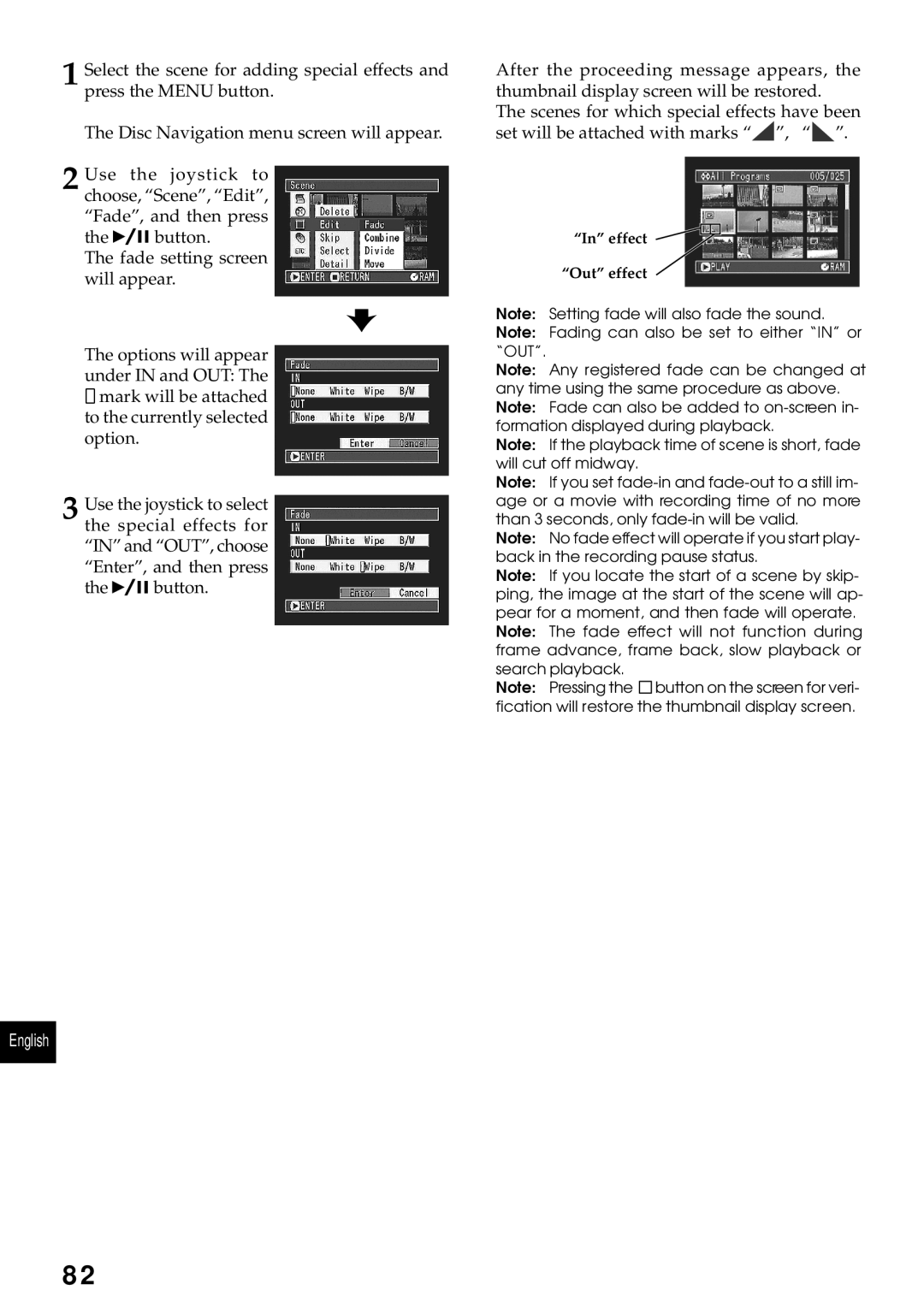 Hitachi DZMV230A, DZMV200A instruction manual Effect Out effect 