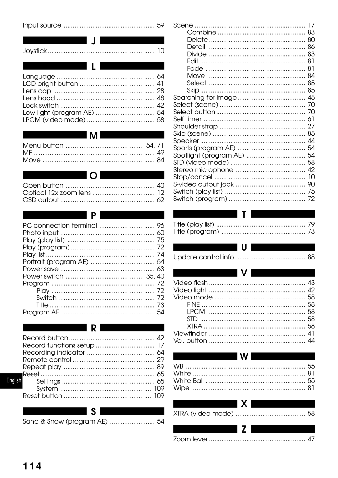 Hitachi DZMV270A instruction manual Menu button, Power switch, Play Switch Title 