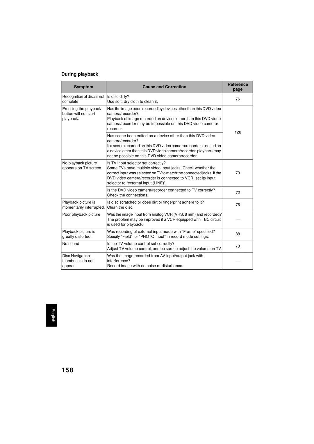 Hitachi DZMV350A instruction manual 158, During playback 